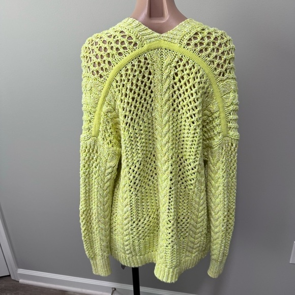 Anthropologie Serenity Open Cardigan Knit Sweater Lime Yellow Green XS/S - Picture 2 of 9